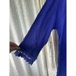 La Blanca 100% Cotton Hollow Out Crochet Applique Trim Swim Cover Up Tunic Dress Photo 2