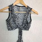 Sage Two Piece Paisley Crop Top and Shorts Photo 3