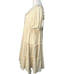 easel  Puff Sleeve Tiered Mini Babydoll Dress Ivory Small Flowy Romantic Boho NWT Photo 4