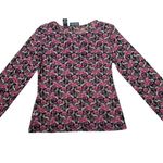 New York & Company Vintage 90s Sheer Witchy Dark Coquette Floral Babydoll Top Purple Size M Photo 3