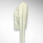 COFFEE SHOP NEW YORK Women's Cream Vegan Leather Moto Jacket Size Small | EUC Photo 2