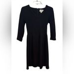 Ganni  x Anthropologie Fulton Black Pleated Knit A-Line Cocktail Mini Dress XS Photo 1