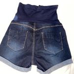 Blue Savvy  Maternity Denim Shorts Size Small Belly Band Cuffed Short Jean Shorts Photo 1