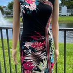 Cache black, hot pink Hawaiian/tropical floral print dress- Sz 2 Photo 14