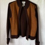 Jaclyn Smith Vintage  size large brown tan suede sweater Photo 5