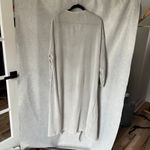 Venti6 Linen Blend Long Duster Coat Gray Frayed Hem size L Lagenlook Boho Luxe Size L Photo 1