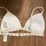 Hollister Womens Bikini Top Only Swim Suit S Small Beige White Stripes Photo 5