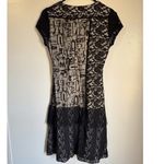 Y2K Vintage Bali Corp sz S Womens Black Sheer Lace Polkadot Tiered Midi Dress Photo 2