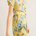 Mango yellow blue floral short sleeve romper Photo 11