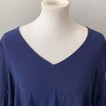 TCEC  Navy Bell Sleeve V Neck Pullover Mini Dress Sz L Photo 2