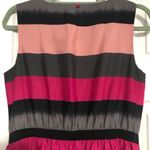 Loft  striped summer medium petite dress pink black grey‎ Photo 4