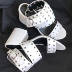 Rebecca Minkoff Designer WHITE Grommet Chunky Block Heels 5 or 6 Photo 8