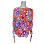Free People Orange Keepin On Floral Stretch Jersey Slouchy Top SP Photo 3