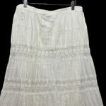 Valerie Stevens VTG Women Boho Prairie Skirt XL Lace Tiered Sequin Cottage Fairy Photo 1