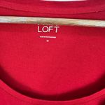 Loft Floral Applique Top Womens M Red Cotton Romantic Coquette Soft Girl Chic Photo 2