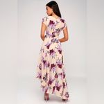 Lulus Lulu’s French Countryside Blush Floral Print High Low Hem Midi Dress Size S Photo 3