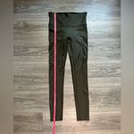 Spanx  Olive Army Green Liquid Faux Leather Casual Party Biker Leggings Size M Photo 3