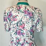 VINTAGE 80S 2 PIECE CROPPED TOP DRESS 12 White Photo 3