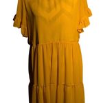 Sam Edelman Stylish Mustard Tiered Dress - - Size 10 Photo 0