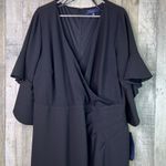 Rachel Rachel Roy Size 18W Black Surplice Peplum Bell Sleeve Party Sheath Dress Photo 3