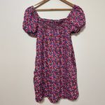 J.Crew  Afternoon Linen Sun Dress in Berry Floral BR439 Women's Size Medium Photo 2