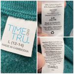 Time And Tru Green Pullover Sweatshirt Crewneck Long Sleeve Large Photo 3