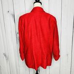 Chico's Womens Red Textured One-Button Ruched Sleeve Blazer Size 2 Large Photo 7