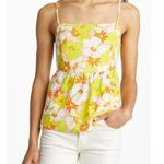 Sanctuary  Linen Blend Floral Cami Top Large Multicolor Square Neck Cut Out NWT Photo 0