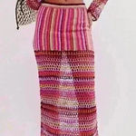 Free People  Sunrise Bali Crochet Maxi Skirt‎ NWT size S Photo 0