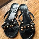 Valentino Garavani Valentino Slides Black With Gold Hardware  Photo 0