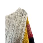 By Together  Striped Knit Oversized Poncho Sweater Women L Cream Multi Color Photo 1