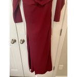 Boohoo ‎ Bodycon Stretch Knit Maxi Dress Size 20 Burgundy Plus Size With Slit Photo 2