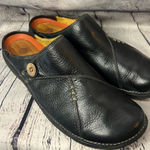 Clarks Clark’s Unstructured Women’s Black Leather Clogs Size 10 Photo 0