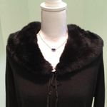 Kathy Ireland  Wool Blend Faux Fur Collar Cardigan Photo 1