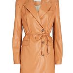 💕NANUSHKA💕 Remi Vegan Leather Blazer Dress ~ Light Brown Medium Photo 10