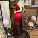 BELSOIE RED & BLACK STRAPLESS MERMAID STYLE SATIN BEADED GOWN (6) Photo 4