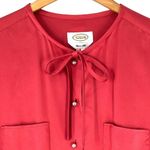 Talbots  Rouge Silk Pearl Button Blouse Size 14 Career Business Office Photo 2
