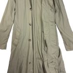 Banana Republic Vtg  Adult Nylon Trench Coat Khaki Green Safari 90's Career Sz M Photo 8