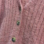 SO  pink v-neck button down fuzzy cardigan Photo 3