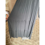 In Loom  Smocked Maxi Dress Slate Gray Charcoal Long Sleeve Tiered Cotton Gauze L Photo 6