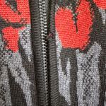 Icelandic Designs Cardigan Sweater Womens Small Wool Floral Gray Full Zip Knit * Photo 4