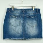 Indigo Rein Denim Button Up Distressed Mini Skirt Size 15 Photo 6