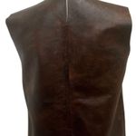 Andrea Landa Brown Boho Chic Cowgirl Handmade Colombian Leather Sleeveless Top Size M Photo 1