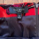 Talbots  Paisley Velvet Red Black Pencil Skirt Women’s Size 8P Photo 4