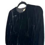 Reiss  Bianca Black Velvet Long Sleeve Mini Dress Photo 6
