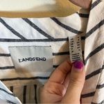 Lands' End Lands’ End Women’s White Gray Striped Shirt Dress 4 Photo 2