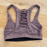 Year Of Ours  Lace Up Back Sports Bra in Taupe Photo 2