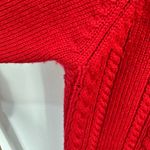 Talbots  Cardigan Petites P Red Wool Cable‎ Knit Gold Button Vintage Quiet Luxury Photo 4