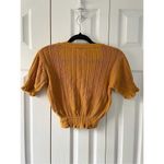 ZARA  Knit Mustard Yellow Vneck Crop Top Photo 4