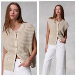 Rag and Bone Marlee Sweater Vest Size Small Cream Chunky Knit Minimalist Preppy Photo 2